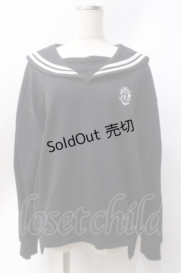画像1: NieR Clothing / セーラースウェット  黒 Y-25-06-20-048-PU-TO-SZ-ZT337 (1)