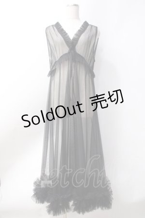 画像: axes femme / レイヤード用チュールワンピース  黒 Y-25-06-20-058-AX-OP-SZ-ZY