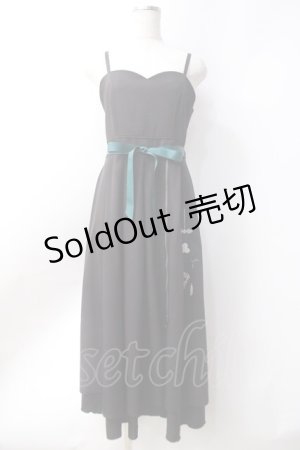 画像: axes femme / チャイナ風刺繍キャミワンピース  黒 Y-25-06-20-061-AX-OP-SZ-ZY