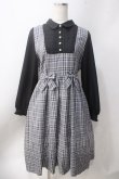 画像1: axes femme / チェックリボンドッキングワンピース  グレー Y-25-06-20-065-AX-OP-SZ-ZY (1)
