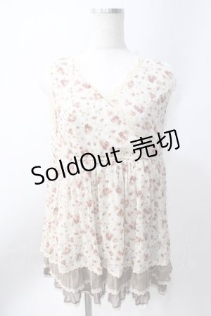 画像: axes femme / 花柄チュニック  生成り Y-25-06-20-071-AX-OP-SZ-ZY