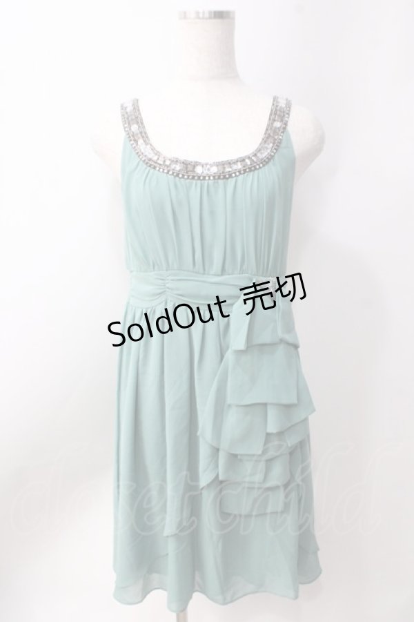 画像1: axes femme / ビジュー付きパーティドレス  ミント Y-25-06-20-075-AX-OP-SZ-ZT479 (1)