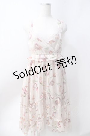 画像: axes femme / チューリップ柄イレヘムワンピース  生成り Y-25-06-20-077-AX-OP-SZ-ZY