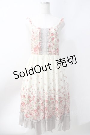 画像: axes femme / 薔薇柄マキシワンピース  生成り Y-25-06-20-080-AX-OP-SZ-ZI