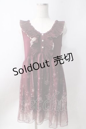 画像: axes femme / チュール重ね結晶柄チュニ  ワイン Y-25-06-20-082-AX-OP-SZ-ZT071
