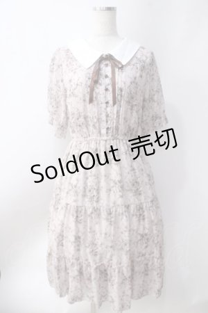 画像: axes femme / ブーケ線画柄ドットドビーワンピース  ピンク Y-25-06-20-095-AX-OP-SZ-ZY