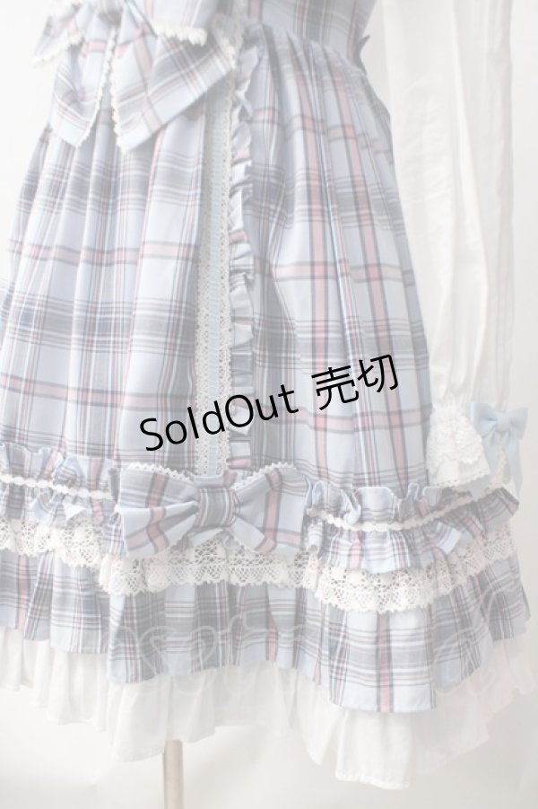 画像4: Angelic Pretty / Dolly Girl付け袖ワンピース(タータン)  サックス Y-25-06-20-104-AP-OP-SZ-ZY (4)