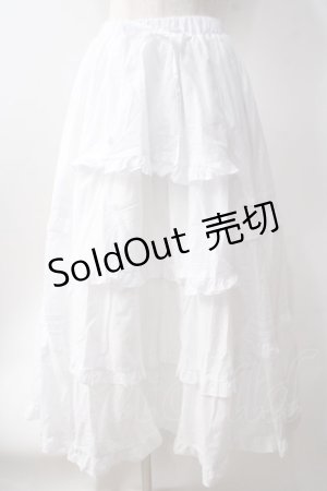 画像: Chalmiere / クラシックコットンスカート  白 Y-25-06-20-105-LO-SK-SZ-ZI