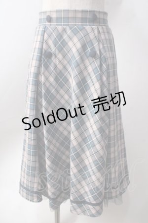 画像: axes femme POETIQUE / チェックタックデザインスカート  サックス×ピンク Y-25-06-20-114-AX-SK-SZ-ZY