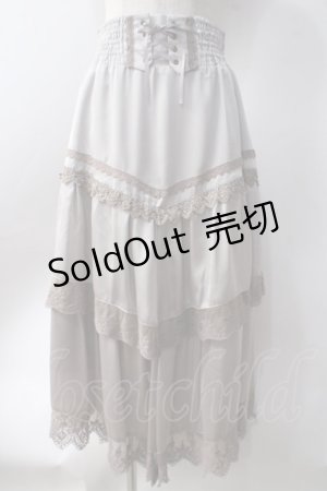 画像: axes femme / サテンイレヘムスカート  グレー Y-25-06-20-115-AX-SK-SZ-ZY