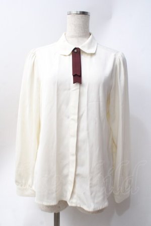 画像: F i.n.t / Bookmarkタイ付きブラウス F オフ×レッド Y-25-06-20-011-CA-BL-SZ-ZY