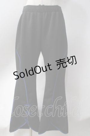 画像: Qutie Frash / チャイナフレアパンツ  黒 Y-25-06-20-133-QU-PA-AS-ZY