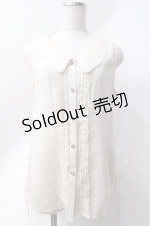 画像: axes femme / レースアップノースリブラウス  生成り Y-25-06-20-014-AX-BL-SZ-ZY
