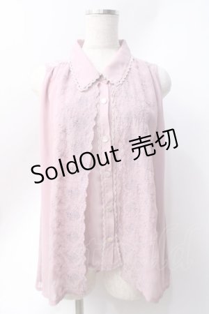 画像: axes femme / 刺繍ノースリーブブラウス  ピンク Y-25-06-20-016-AX-BL-SZ-ZY