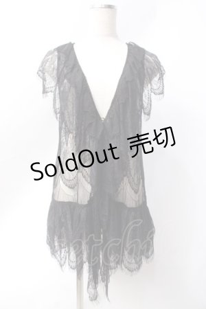 画像: axes femme / レースベスト  黒 Y-25-06-20-019-AX-TO-SZ-ZY