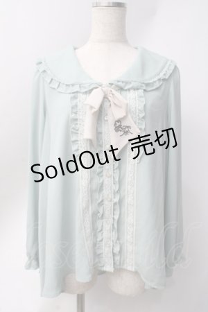 画像: axes femme / ビッグカラーＡラインブラウス  ミント Y-25-06-20-020-AX-BL-SZ-ZY