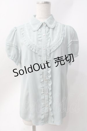 画像: axes femme / レース襟付きフリルブラウス  ミント Y-25-06-20-021-AX-BL-SZ-ZY