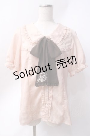 画像: axes femme / シャドーストライプパフスリーブブラウス  ピンク Y-25-06-20-025-AX-BL-SZ-ZY