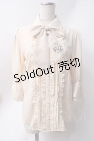 画像: axes femme POETIQUE / フレア袖フリルブラウス  生成り Y-25-06-20-030-AX-BL-SZ-ZY