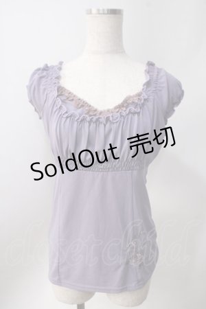 画像: Ozz oneste / オフショルカットソー  ラベンダー Y-25-06-22-008-OO-TO-SZ-ZY