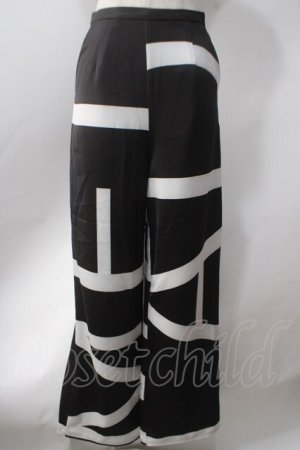 画像: Melt the lady / large logo pants S ブラック×ホワイト Y-25-06-22-024-PU-PA-SZ-ZY