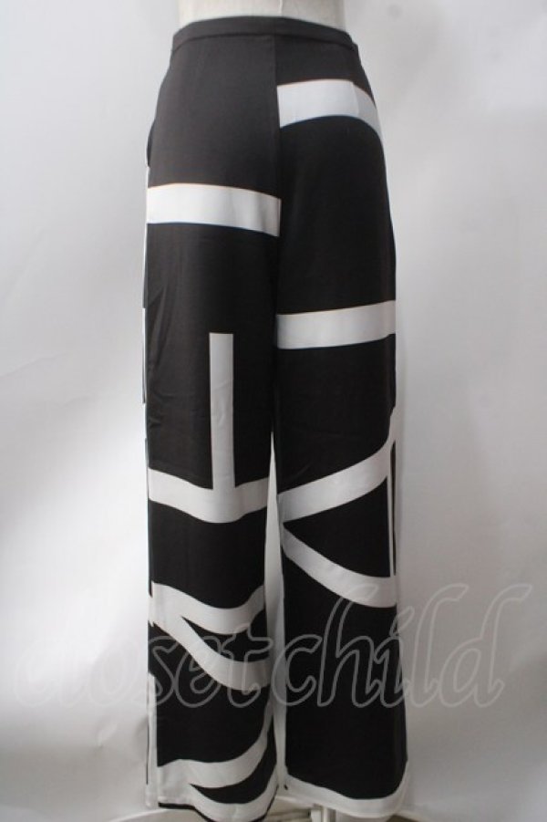 画像2: Melt the lady / large logo pants S ブラック×ホワイト Y-25-06-22-024-PU-PA-SZ-ZT190 (2)