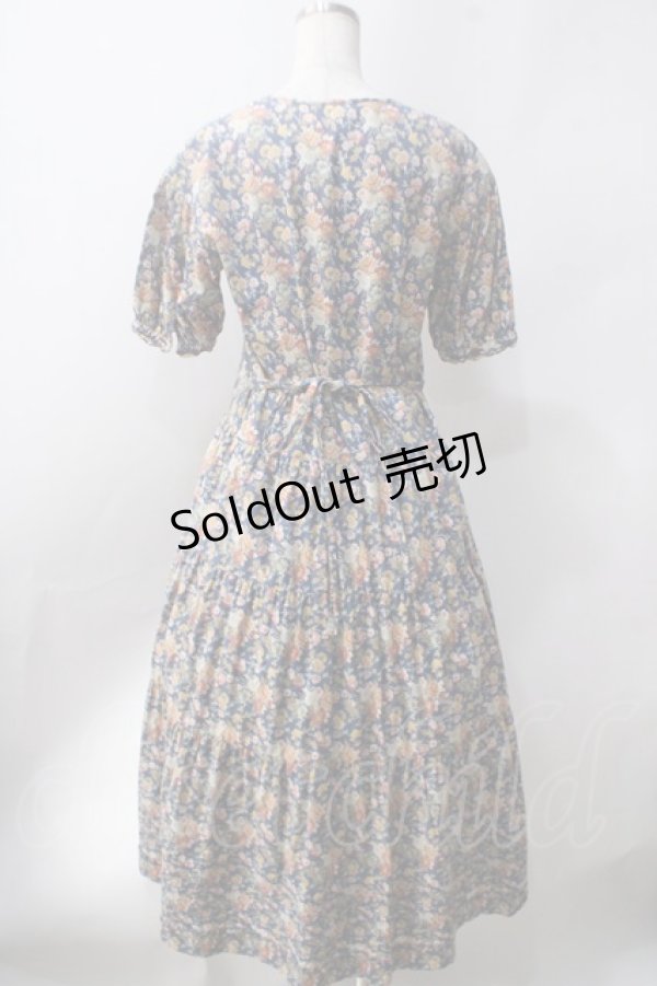 画像2: PINK HOUSE / お花総柄ワンピース  青 Y-25-06-24-003-LO-OP-SZ-ZT030 (2)