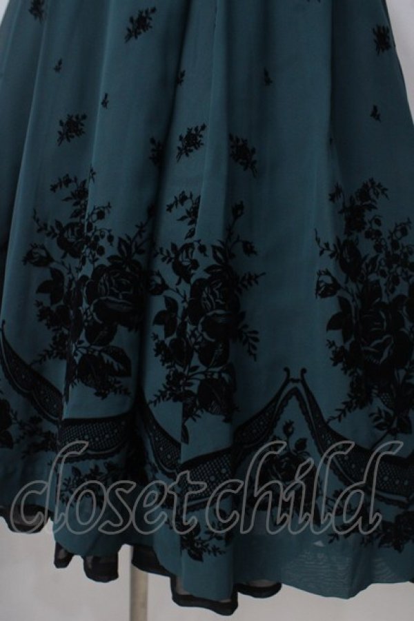 画像4: Victorian maiden / ローズフロッキーシフォンドレス  グリーン Y-25-06-24-029-CL-OP-SZ-ZY (4)