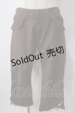 画像: axes femme / 裾レースカーゴパンツ L 茶 Y-25-06-24-032-AX-PA-SZ-ZT