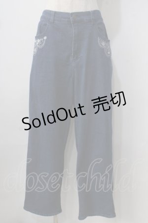 画像: axes femme / ソーイング刺繍デニムパンツ L インディゴ Y-25-06-24-035-AX-PA-SZ-ZT333