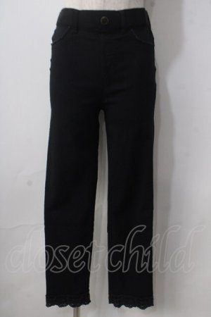 画像: axes femme / 裾レースストレッチパンツ  黒 Y-25-06-24-042-AX-PA-SZ-ZT0621Y
