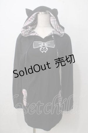 画像: MINT NeKO / カットソーパーカー 黒 Y-25-06-24-052-HN-TO-AS-ZT0621Y