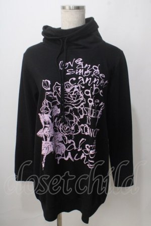 画像: ALGONQUINS / バラptハイネックロングカットソー F 黒 Y-25-06-24-053-AL-TO-SZ-ZT0621Y