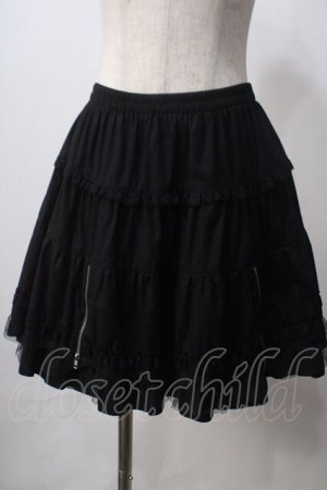 画像: PUTUMAYO / 裾Zipスカート  黒 Y-25-06-24-063-PT-SK-SZ-ZT0621Y