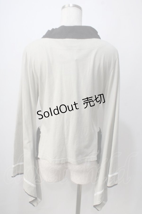 画像2: gouk 雅 / フロントレース着物袖トップス  ベージュ Y-25-06-24-070-GO-TO-SZ-ZT333 (2)