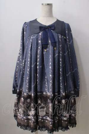 画像: metamorphose / Star Rose　Aラインワンピース  紺 Y-25-06-24-078-ME-OP-SZ-ZY