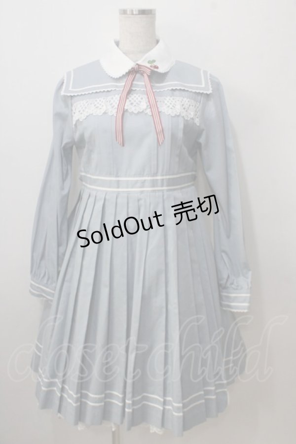 画像1: BABY,THE STARS SHINE BRIGHT / Love and Cherish youプリーツワンピース  スモーキーサックス Y-25-06-24-095-BA-OP-SZ-ZY (1)