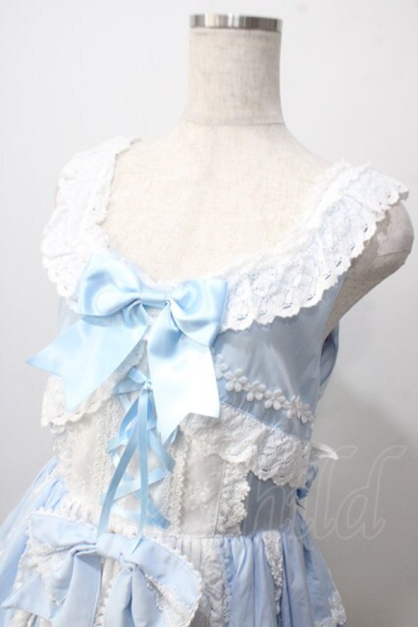 画像3: BABY,THE STARS SHINE BRIGHT / 草原のお花摘みの少女ジャンパースカート  サックス×白 Y-25-06-24-097-BA-OP-SZ-ZY (3)