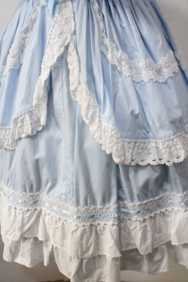 画像6: BABY,THE STARS SHINE BRIGHT / 草原のお花摘みの少女ジャンパースカート  サックス×白 Y-25-06-24-097-BA-OP-SZ-ZY (6)