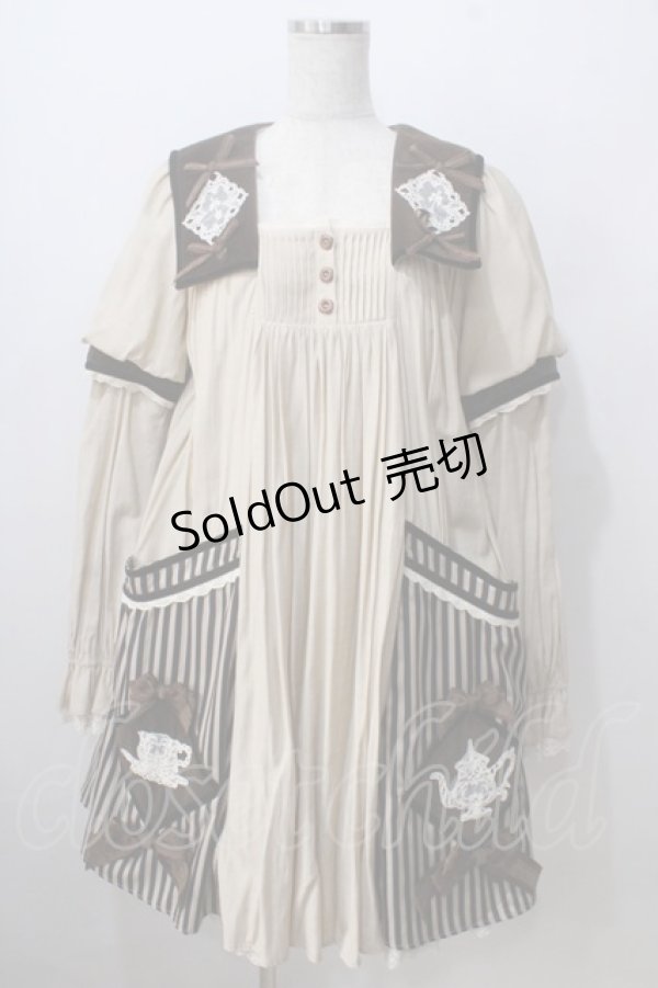 画像1: Hoshibako Works / カフェホシバコ ワンピース  ベージュ Y-25-06-24-111-LO-SK-SZ-ZY (1)