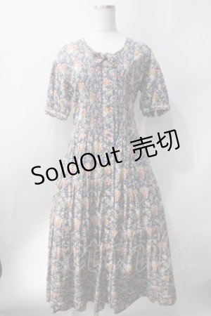 画像: PINK HOUSE / お花総柄ワンピース  青 Y-25-06-24-003-LO-OP-SZ-ZT030