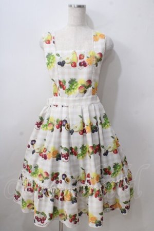 画像: Melody BasKet / Fruits BasKetサロペットスカート  ベージュ Y-25-06-24-027-LO-SK-AS-ZY