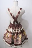 画像2: MAM MAXICIMAM / 黒猫アリスのマジカルダイヤ柄の不思議なふしぎな懐中時計サロペット  ブラウン Y-25-06-24-028-LO-OP-SZ-ZY (2)