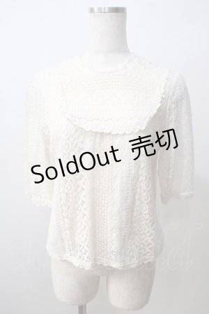 画像: Fi.n.t / レース半袖トップス F アイボリー Y-25-06-26-006-CA-TO-SZ-ZT0725