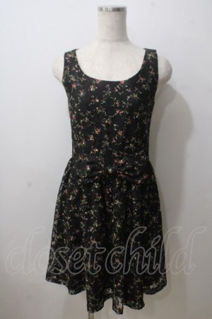 画像: MILK / Ribbon lap dress  ブラックフラワーレース Y-25-06-26-054-ML-OP-SZ-ZY