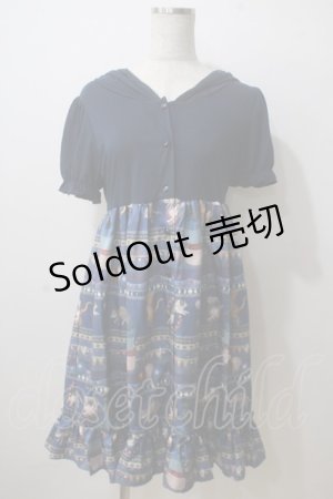画像: PUTUMAYO / 黒猫Circusワンピース  ネイビー Y-25-06-26-071-PT-OP-SZ-ZY