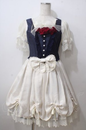 画像: BABY,THE STARS SHINE BRIGHT / Claudia，The Fairy Tale Princessワンピースセット  オフｘ紺 Y-25-06-26-072-BA-OP-AS-ZY