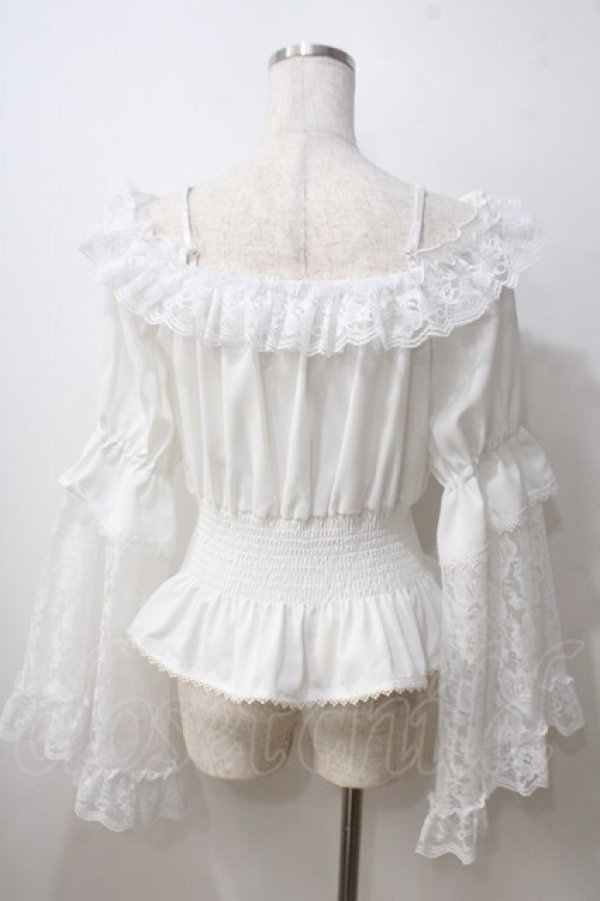 画像2: MAJOH / PRINCESS LACE SLEEVE トップス  ホワイト Y-25-06-26-077-GO-TO-SZ-ZY (2)