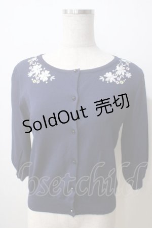 画像: LODISPOTTO / お花モチーフカーディガン M 紺 Y-25-06-26-080-LO-TO-SZ-ZY