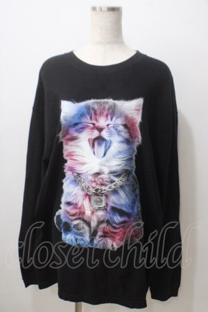 画像: TRAVAS TOKYO / Glutton cat L/S tee F ブラック Y-25-06-26-089-PU-TO-SZ-ZY